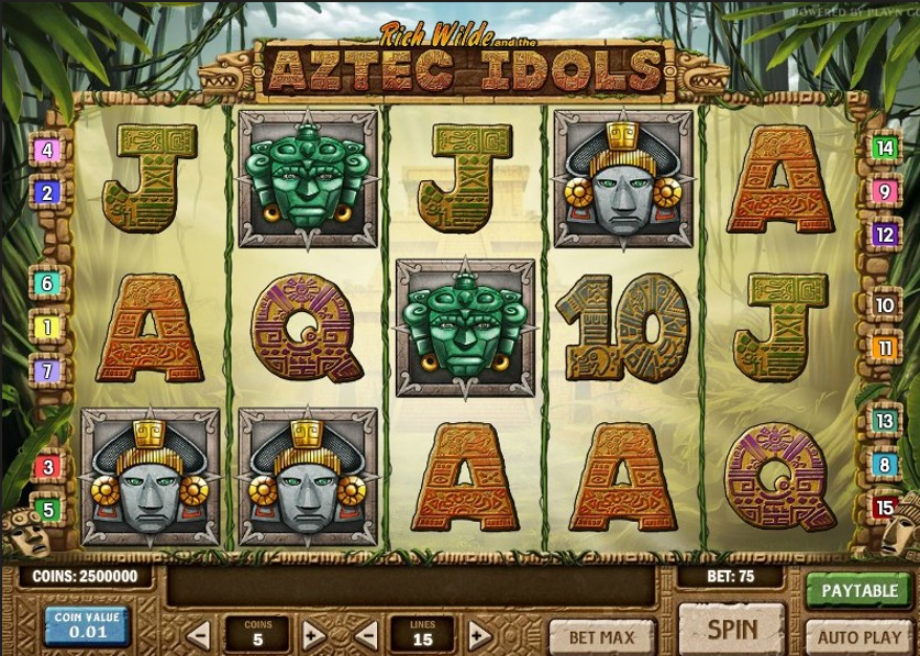 rich wilde and the aztec idols slot free play